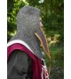 Flat riveted rings chainmail with face guard