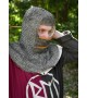 Flat riveted rings chainmail with face guard