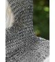 Flat riveted rings chainmail with face guard