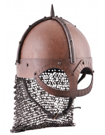 The Gjermundbu Helmet with riveted aventail, 2 mm steel