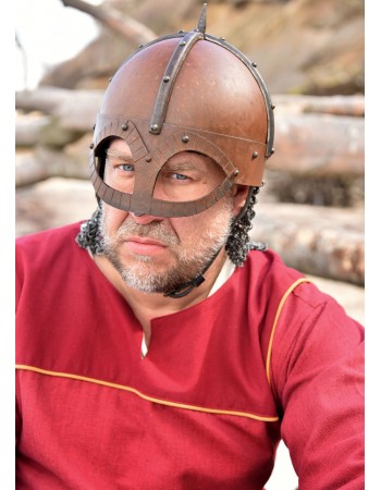 The Gjermundbu Helmet with riveted aventail, 2 mm steel