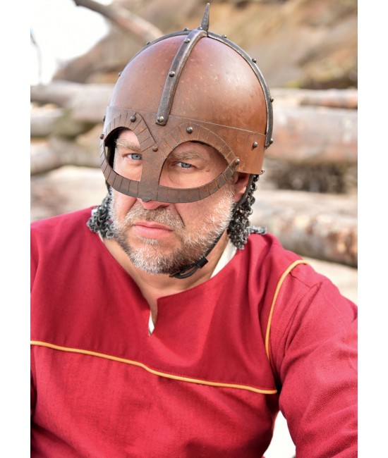 The Gjermundbu Helmet with riveted aventail, 2 mm steel