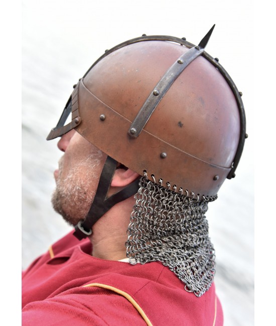 The Gjermundbu Helmet with riveted aventail, 2 mm steel