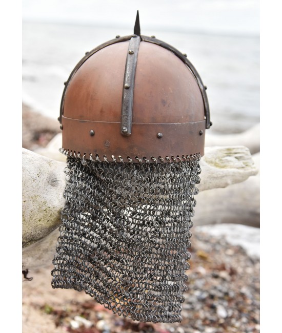 The Gjermundbu Helmet with riveted aventail, 2 mm steel