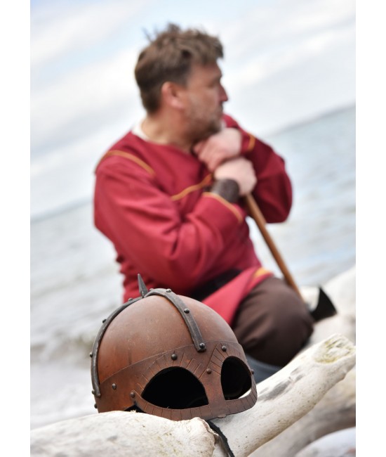 The Gjermundbu Helmet with riveted aventail, 2 mm steel