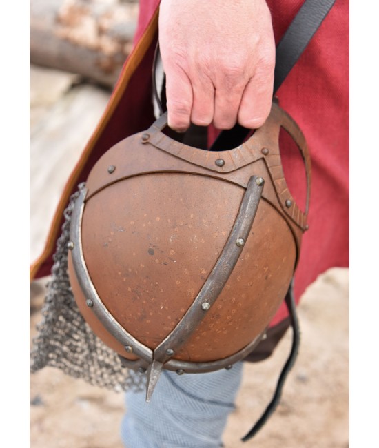 The Gjermundbu Helmet with riveted aventail, 2 mm steel
