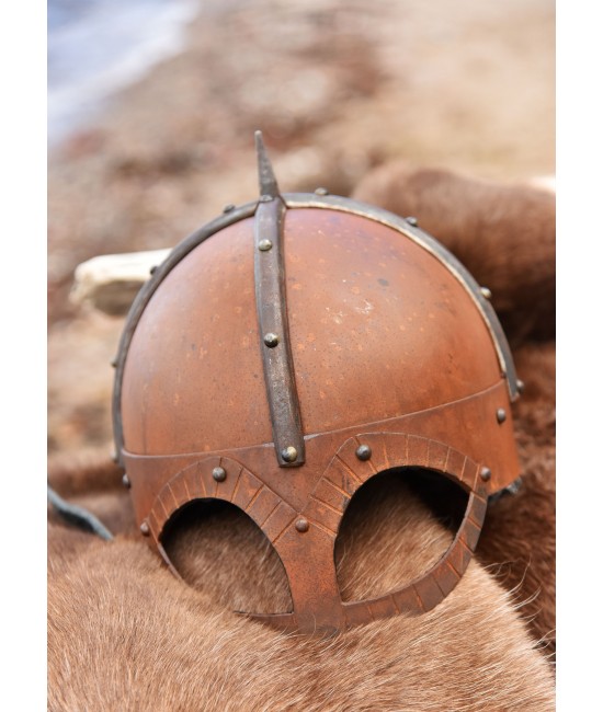 The Gjermundbu Helmet with riveted aventail, 2 mm steel