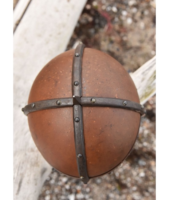 The Gjermundbu Helmet with riveted aventail, 2 mm steel