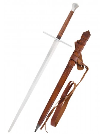 Medieval Two-Handed Sword with Scabbard, SK-B