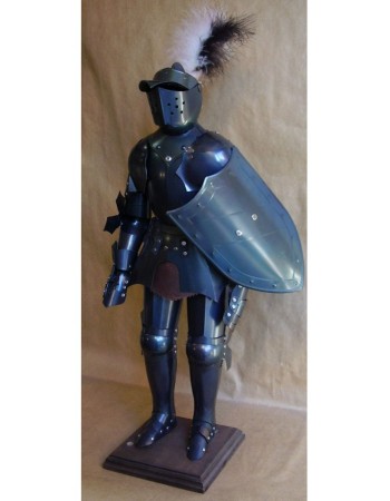 Desk suit-of-armour (dark finish) - Miniature Armor 