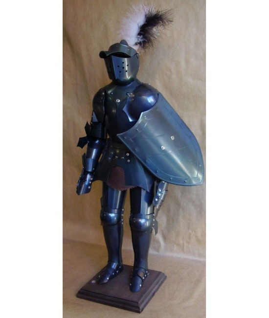 Desk suit-of-armour (dark finish) - Miniature Armor 