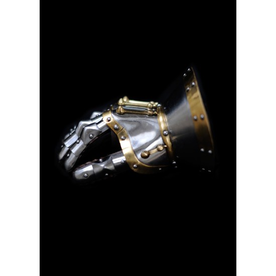Medieval Gauntlets with brass