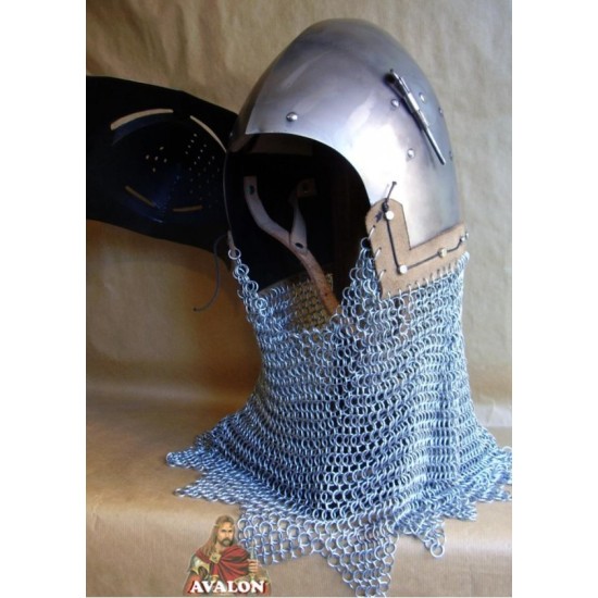 Medieval bassinet helmet with spout Medieval bassinet helmet with spout