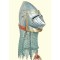 Medieval bassinet helmet with brass pieces