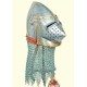 Medieval bassinet helmet with brass pieces Medieval bassinet helmet with brass pieces