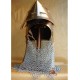 Medieval bassinet helmet with brass pieces