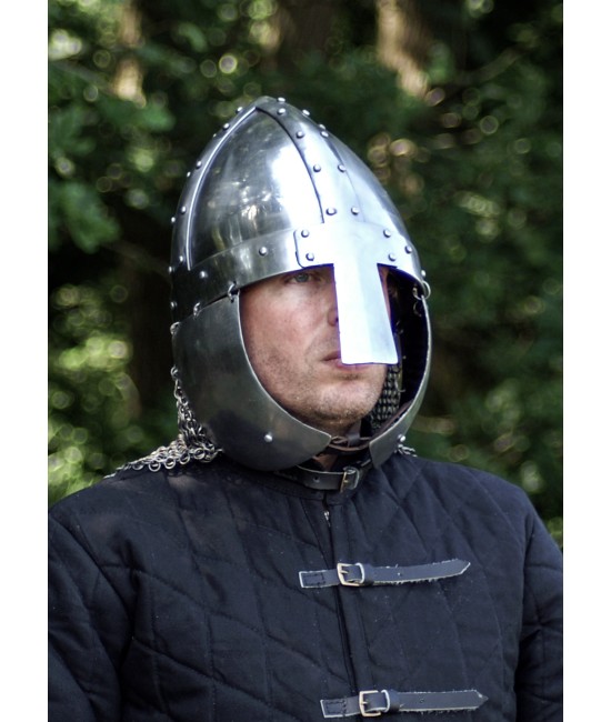 Norman Spangenhelmet Nasal Helmet with Chainmail Aventail online Replica