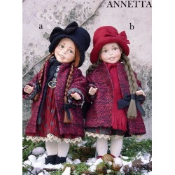 Annetta, Porcelain Doll - Size: 38 cm.