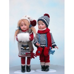 Porcelain Dolls - Baby in Winter - Dimensions: 29 cm