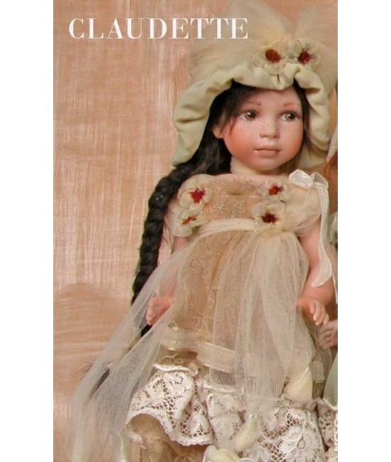 Porcelain Doll - Claudette - Collectible Porcelain Doll - Height: 15.4 in