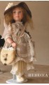 Rebecca Porcelain Doll, Collectible Porcelain Doll - Height: 15 in