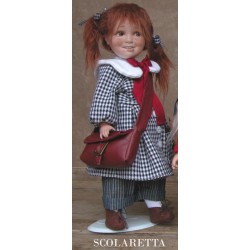 Schoolgirl Doll, Collectible Porcelain Doll - Height: 13.8 in