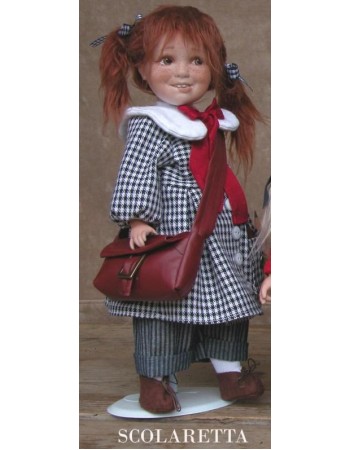 Schoolgirl Doll - Collectible Porcelain Doll - Height: 13.8 in