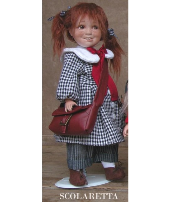 Schoolgirl Doll - Collectible Porcelain Doll - Height: 13.8 in