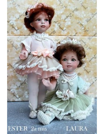 Porcelan Dolls: Esther and Laura (Dancer) Collectible Porcelain Doll - Esther: 11.8 in; Laura: 11 in