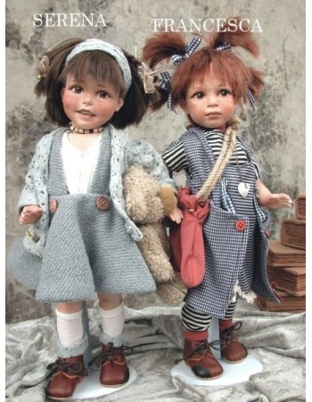 Porcelain Dolls Francesca and Serena - Height: 15 inches