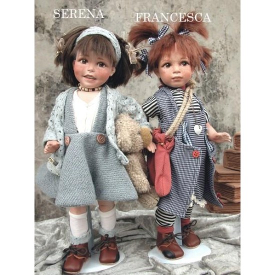 Porcelain Dolls Francesca and Serena - Height: 15 inches