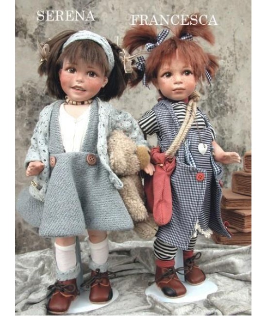Porcelain Dolls Francesca and Serena - Height: 15 inches
