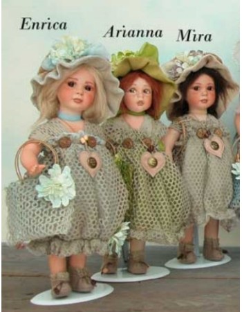 Porcelain Dolls: Arianna, Enrica, Mira - size: 34 cm