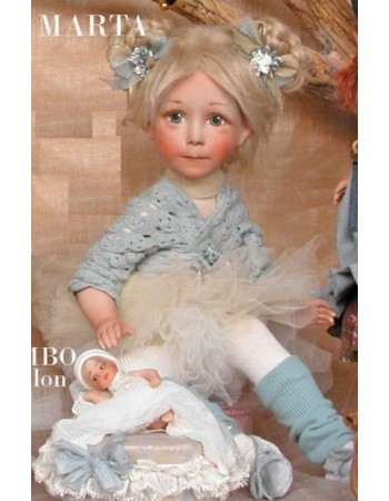 Porcelain Dolls - Marta ballet dancer sitting, Height: 42/33 cm.