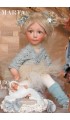 Porcelain Dolls - Marta ballet dancer sitting, Height: 42/33 cm.