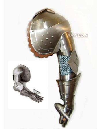 Medieval Full Arm Armor, Pauldron & Gauntlet 