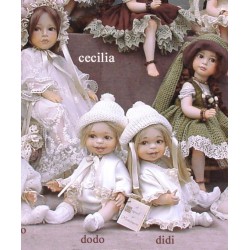 Didi and Dodo, Porcelain Dolls - Collectible Porcelain Doll - Height: 11 in