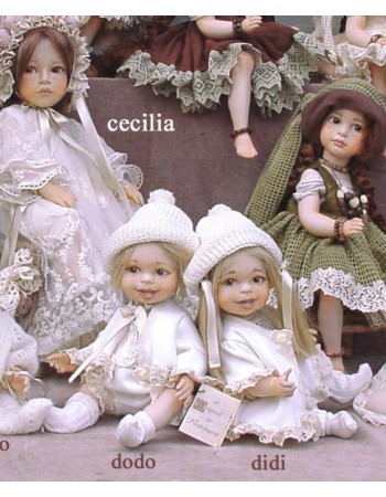 Didi and Dodo, Porcelain Dolls - Collectible Porcelain Doll - Height: 11 in