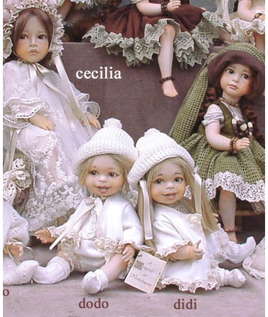 Porcelain Dolls, Didi and Dodo. Collectible Porcelain Dolls