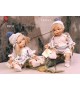 Didi and Dodo, Porcelain Dolls - Collectible Porcelain Doll - Height: 11 in