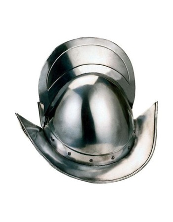 Round Morion Helmet with Crest