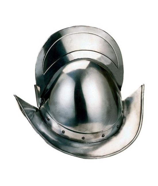 Round Morion Helmet with Crest