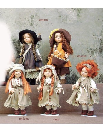 Porcelain Doll, Caia Chiara Chicca - Collectible Porcelain Dolls - Height: 11 in