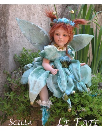 Scilla Fairy, Porcelain Fairy Doll 14.2 in, Porcelain Fairy Dolls  