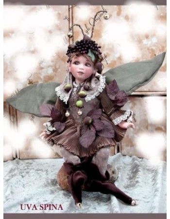 Fairy Gooseberries, Porcelain Fairy Doll 10.2 in, Porcelain Fairy Dolls