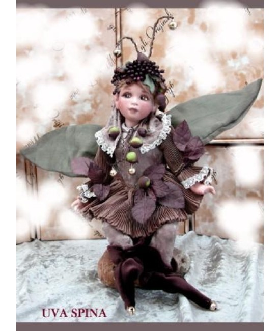 Fairy Gooseberries, Porcelain Fairy Doll 10.2 in, Porcelain Fairy Dolls