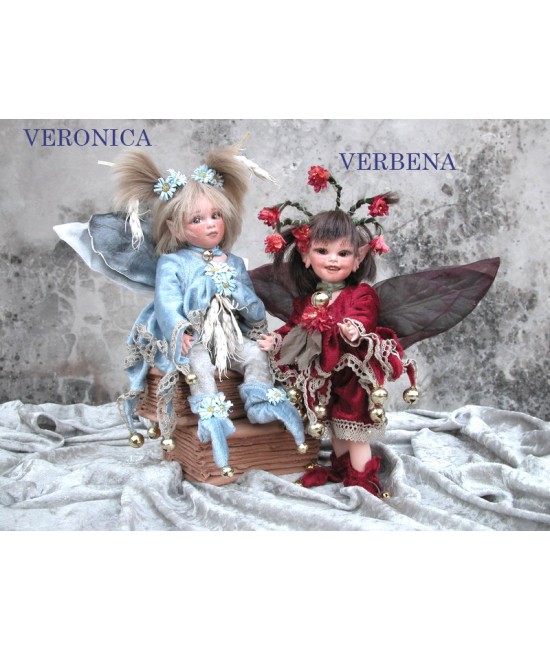 Verbena Fairy, Porcelain Fairy Doll 9.4 in, Porcelain Fairy Dolls