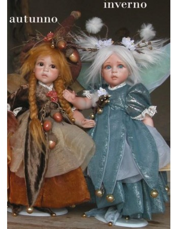 Fairy of Time: Autumn - Winter, Porcelain Fairy Doll 12.6 in