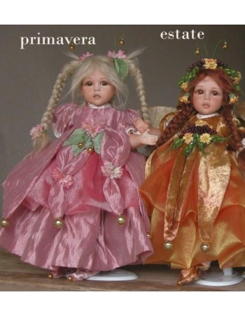 Fairies of Time: Spring, Summer - Porcelain Fairy Doll 12.6 in