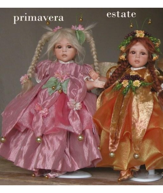 Fairies of Time: Spring, Summer - Porcelain Fairy Doll 12.6 in